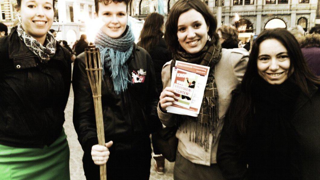 GroenLinks in actie Internationale Vrouwendag Amsterdam