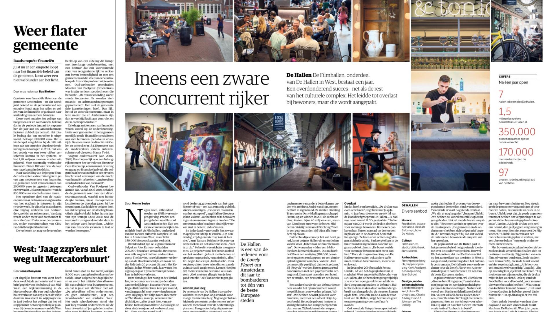 Het artikel over De Hallen in het NRC
