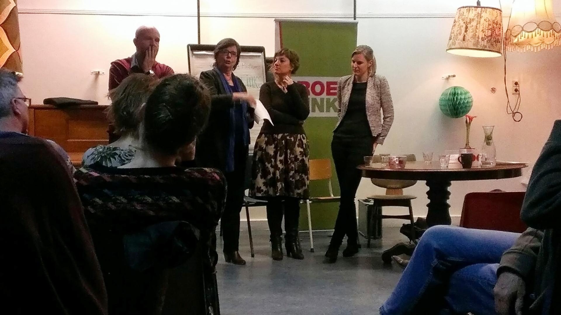 Jan Hoek, Hetty Welschen, Yvette Hofman en Dorrit de Jong (vlnr)